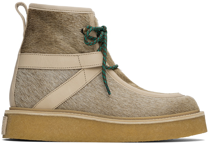 Photo: Kenzo Beige Kenzo Paris Yuki Pony Leather Boots