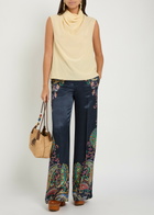 Etro Paisley-print Satin Trousers Black