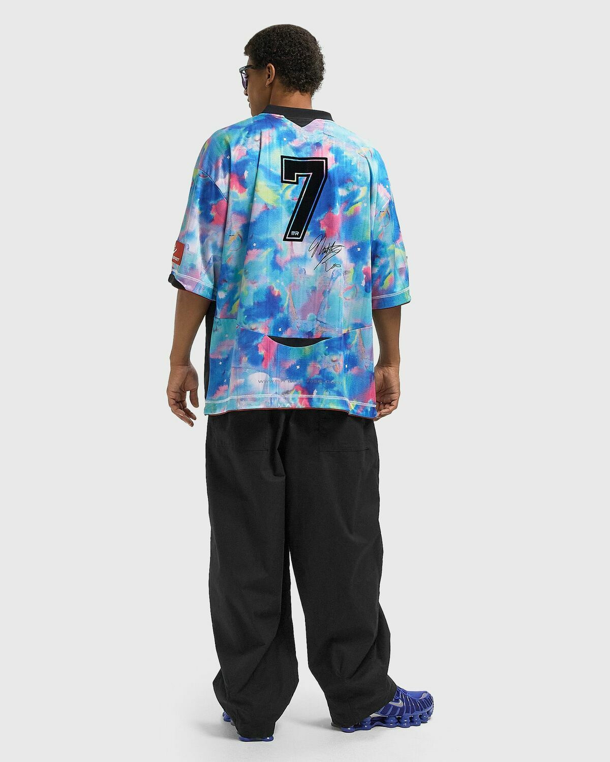 Martine Rose PRINTED FOOTBALL TOP Blue Mens Jersey