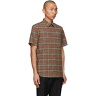 Burberry Brown Poplin Check Short Sleeve Shirt