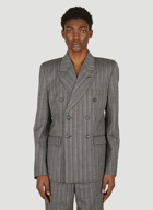 Striped Tailored Blazer in Grey