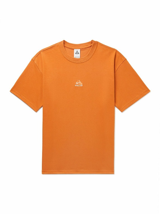 Photo: Nike - ACG Logo-Embroidered Jersey T-Shirt - Orange