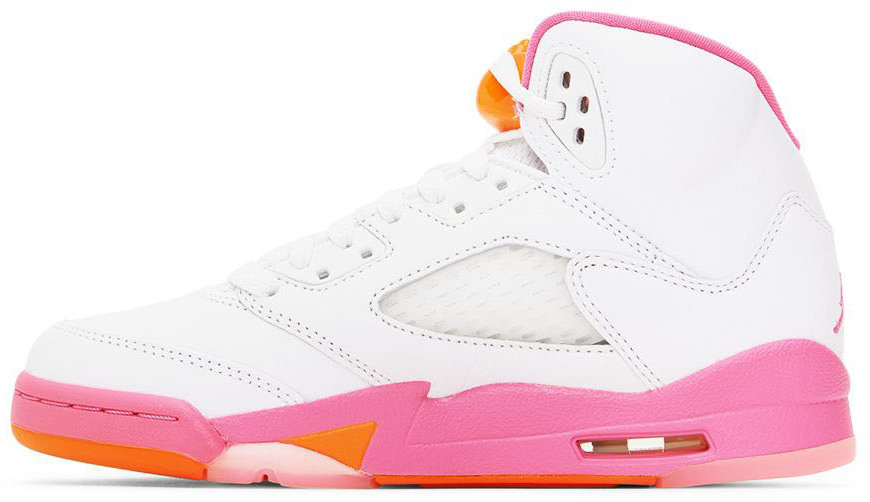 Nike Jordan Kids White & Pink Air Jordan 5 Retro Big Kids Sneakers