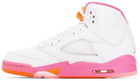 Nike Jordan Kids White & Pink Air Jordan 5 Retro Big Kids Sneakers