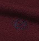 Loewe - Logo-Embroidered Colour-Block Wool Cardigan - Burgundy