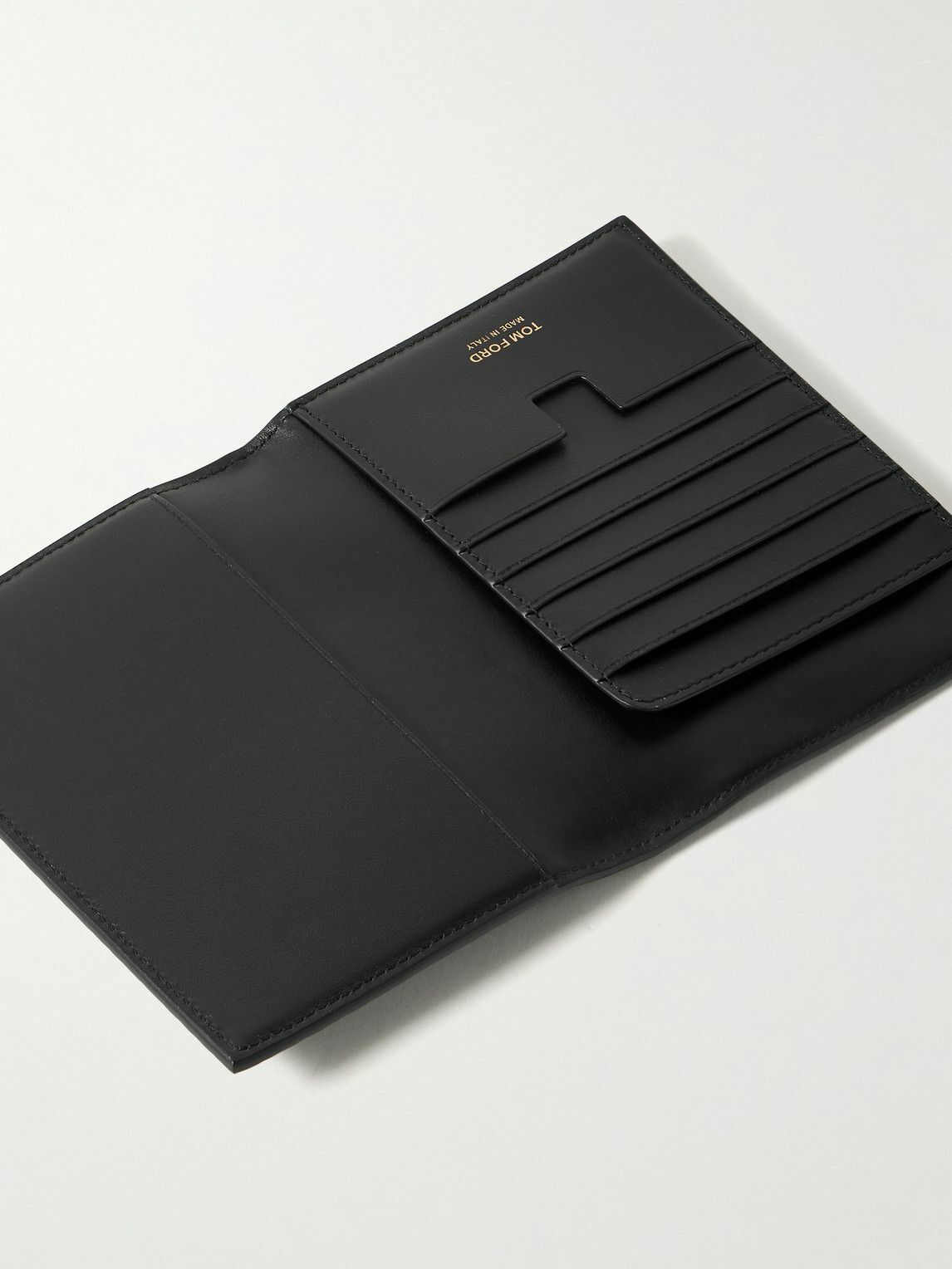 TOM FORD - Croc-Effect Glossed-Leather Passport Holder TOM FORD