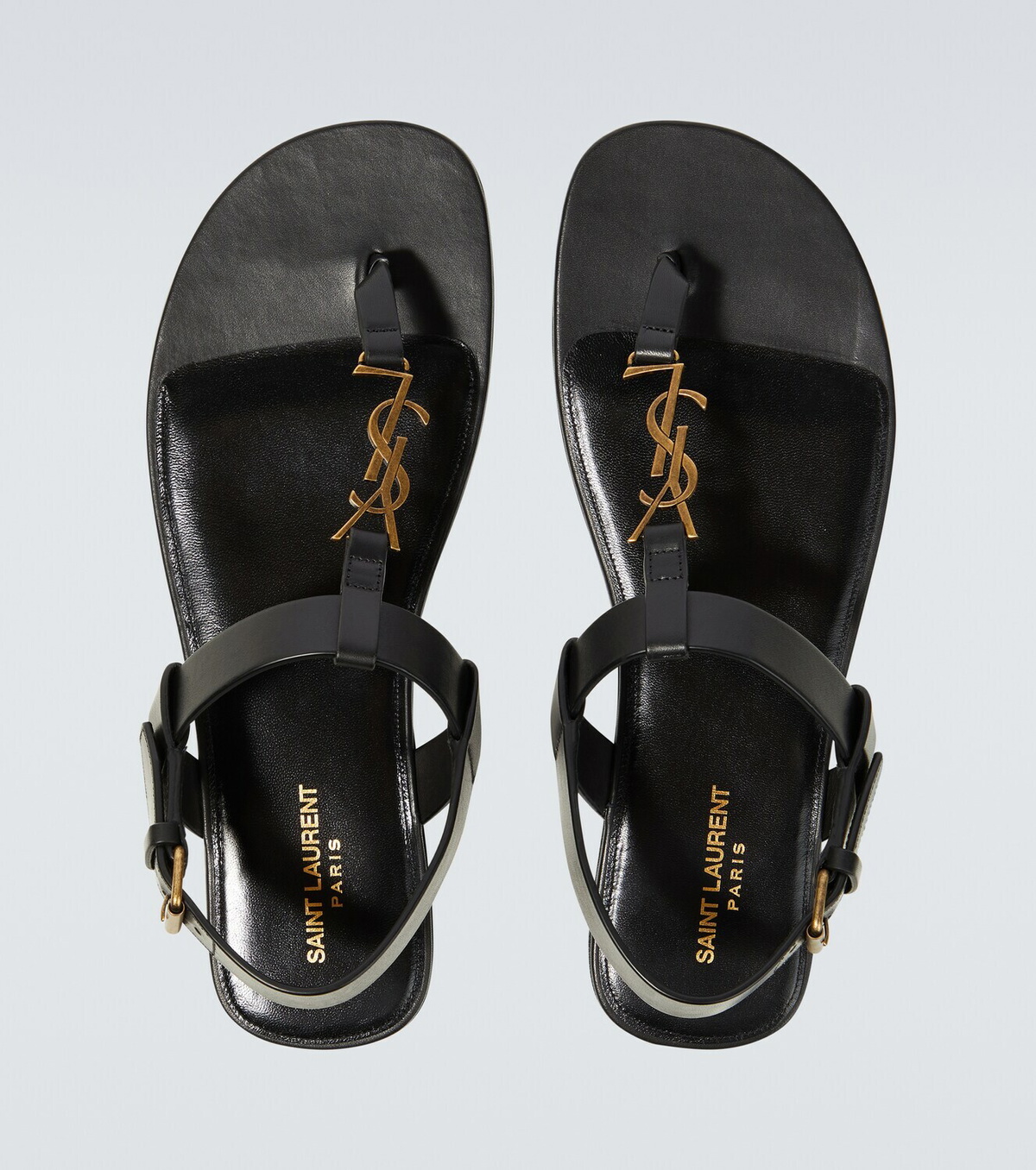 Saint Laurent Cassandre leather thong sandals Saint Laurent