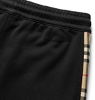 Burberry - Tapered Checked Loopback Cotton-Jersey Sweatpants - Black