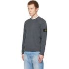 Stone Island Gray 5100033 Plated Rib Cotton Bouclé Sweater