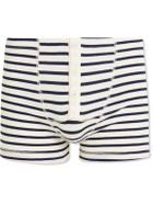 Hemen Biarritz - Albar Striped Ribbed Organic Stretch-Cotton Boxer Briefs - White