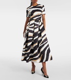 Elie Saab Printed silk-blend midi dress