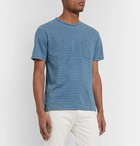 Faherty - Striped Indigo-Dyed Cotton-Jersey T-Shirt - Blue