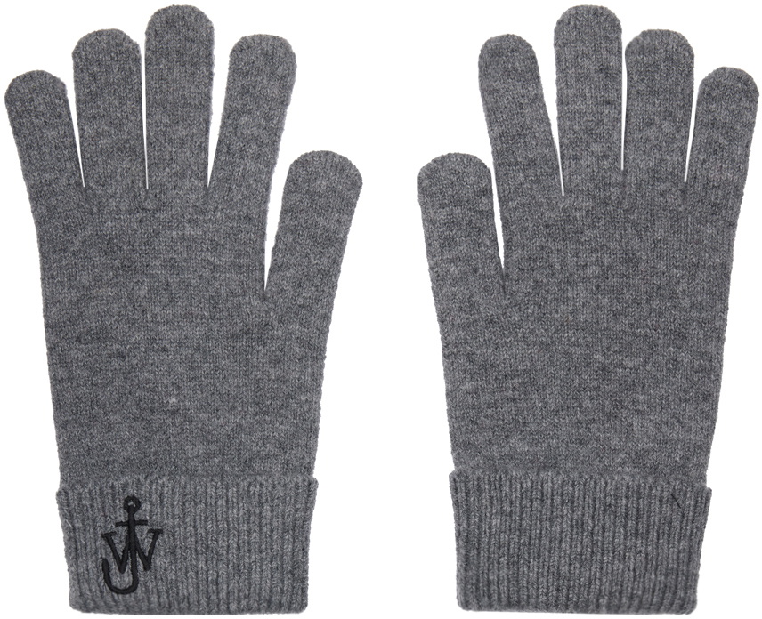 JW Anderson Gray Anchor Logo Gloves