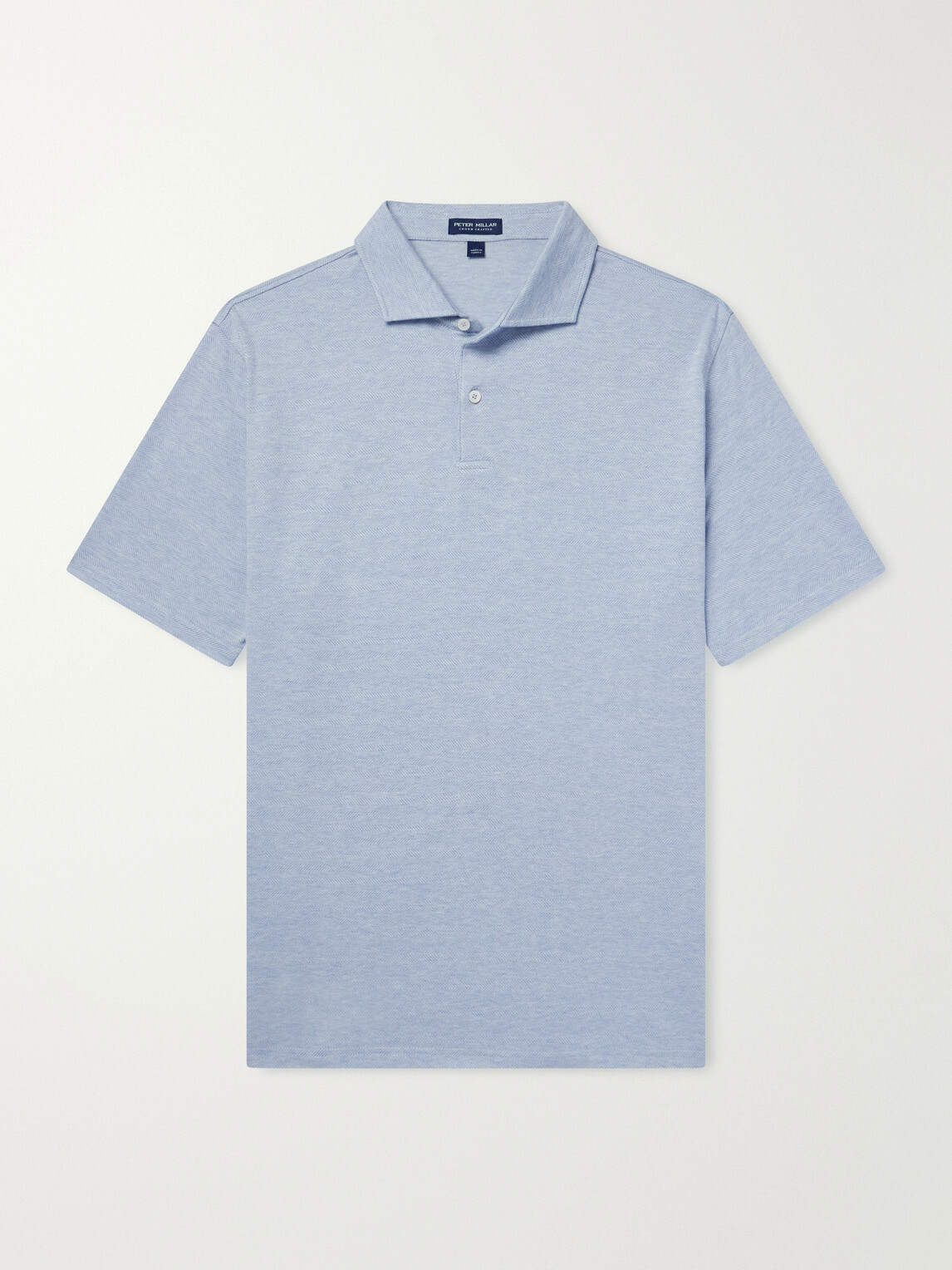 Peter Millar - Cotton-Blend Herringbone Polo Shirt - Blue