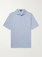 Peter Millar - Cotton-Blend Herringbone Polo Shirt - Blue