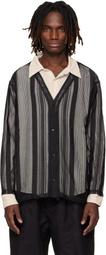 South2 West8 Black Poly Lace V-neck Cardigan