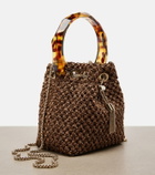 Jimmy Choo Bon Bon Small raffia-effect bucket bag