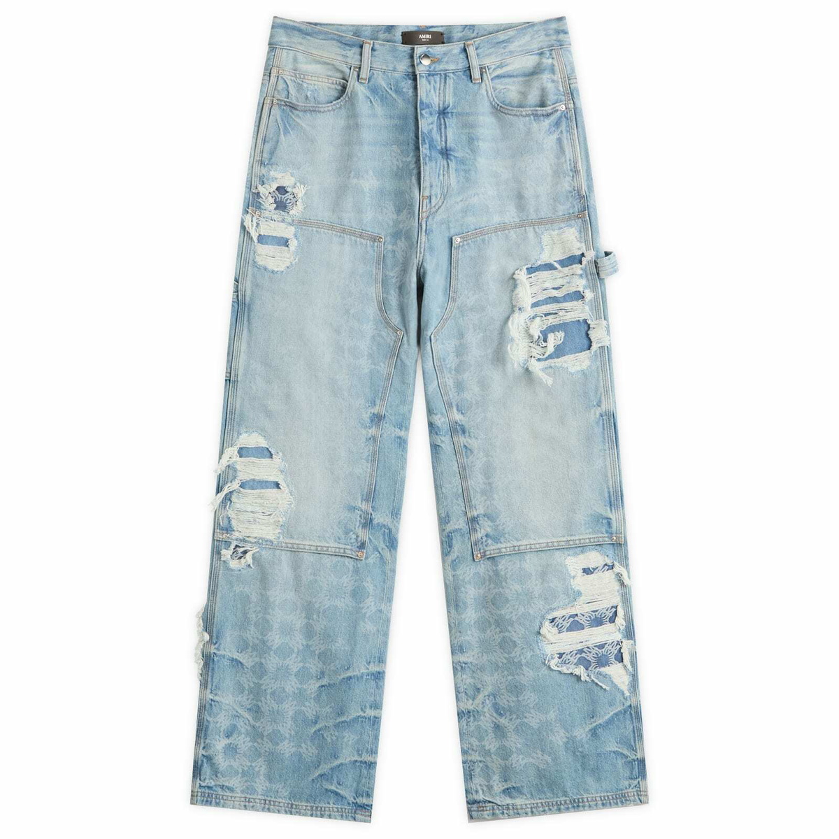 AMIRI Men's Denim Repair Carpenter Jean in Faded Indigo Amiri