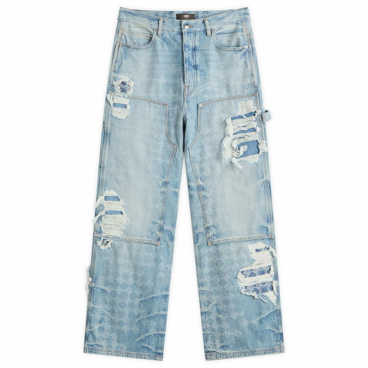 Photo: AMIRI Men's Denim Repair Carpenter Jean in Faded Indigo
