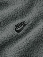 Nike - Club Logo-Embroidered Nylon-Trimmed Fleece Jacket - Gray