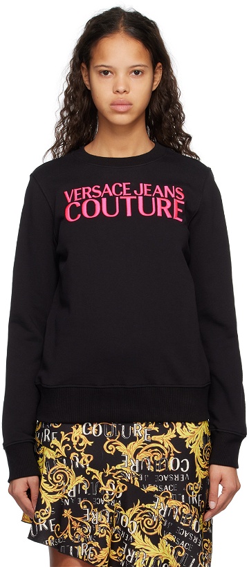 Photo: Versace Jeans Couture Black Embroidered Sweatshirt