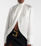 Balmain Draped silk satin blouse