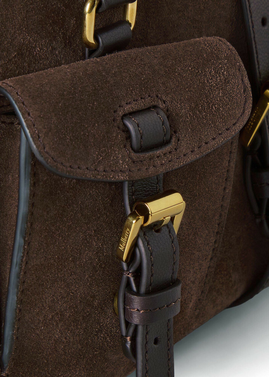 Mulberry Roxanne Small Suede Cross-body bag - Dark Brown - One Size