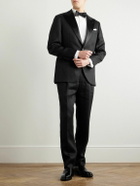 Brunello Cucinelli - Satin-Trimmed Linen Tuxedo Jacket - Black
