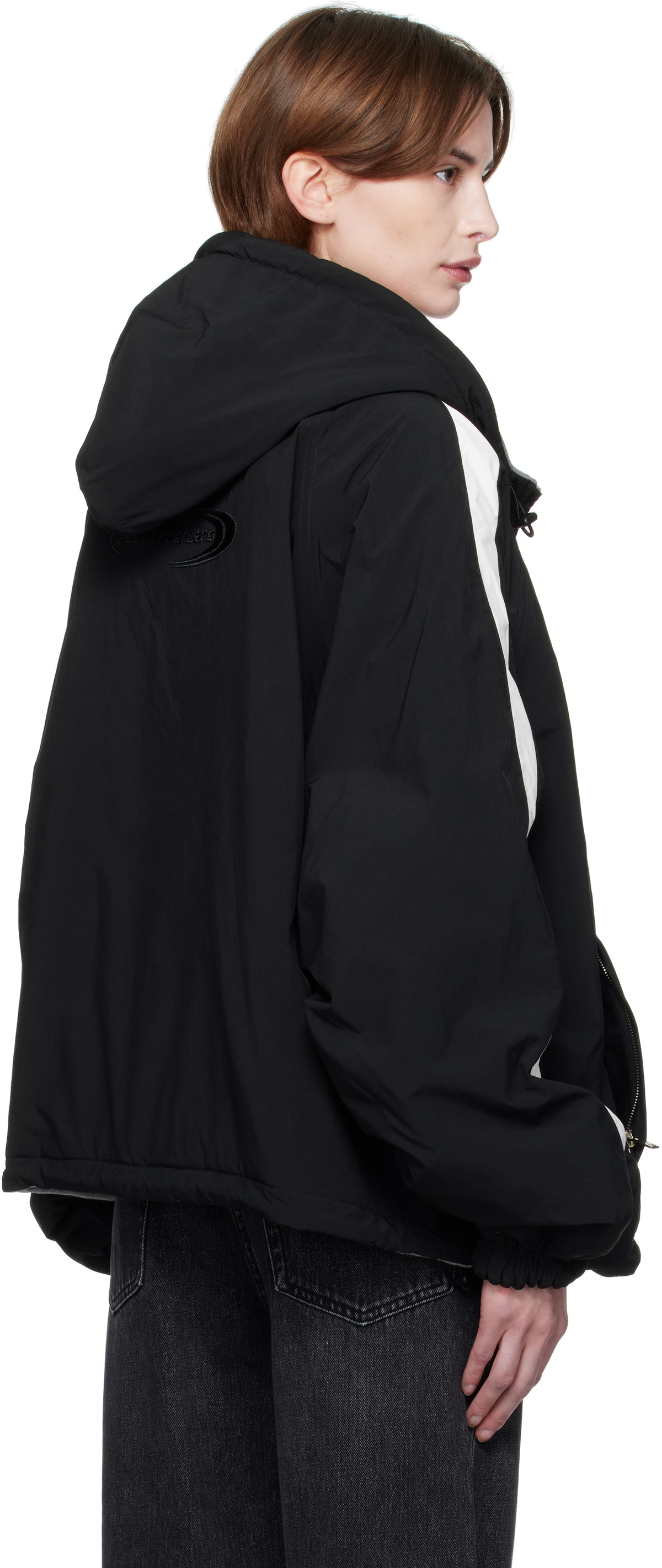 Alexander Wang Black Raglan Hooded Reversible Jacket Alexander Wang