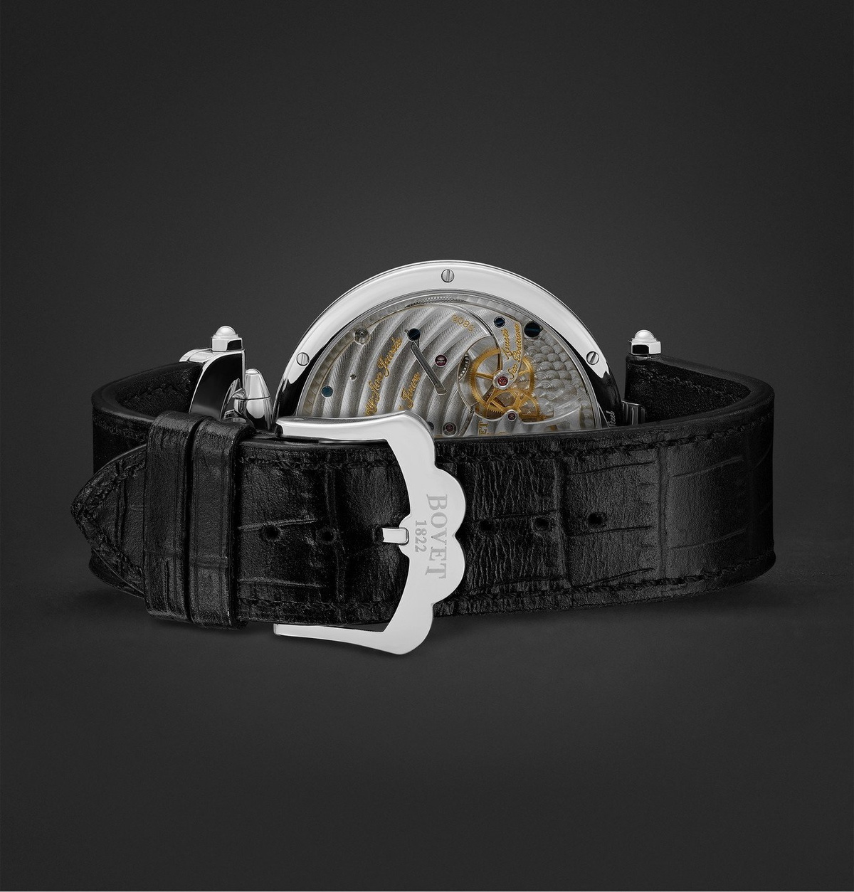 Bovet - 19Thirty Fleurier Hand-Wound 42mm Stainless Steel and Croc-Effect Leather Watch, Ref. No. NTS0016 - Silver