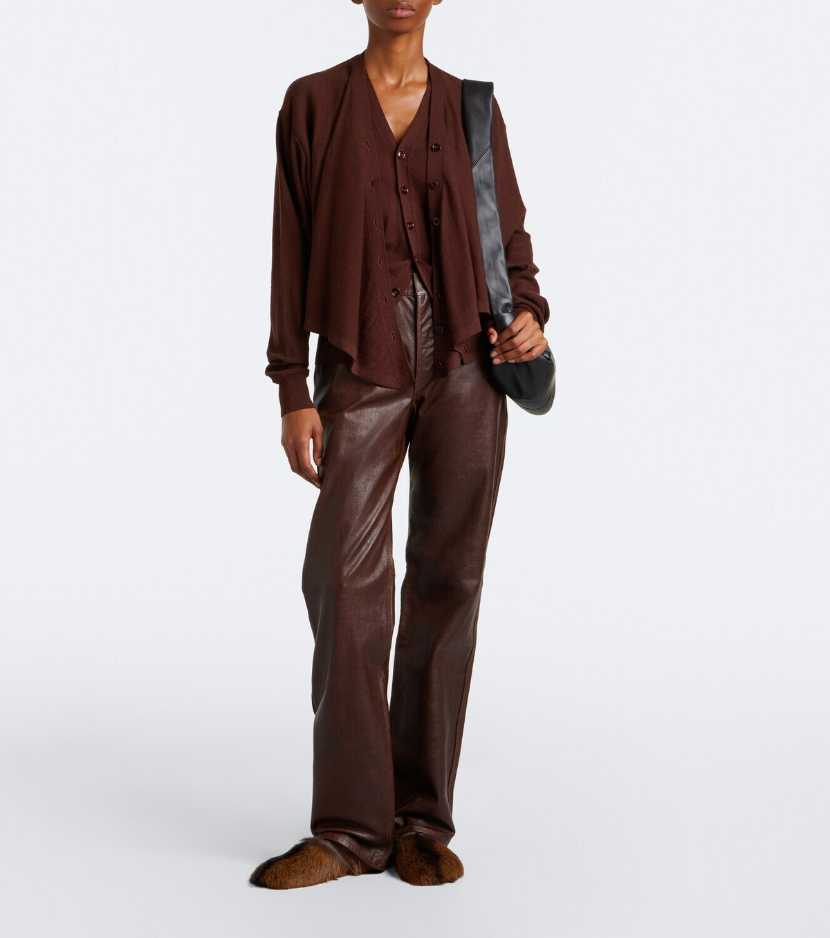 Lemaire Leather straight pants