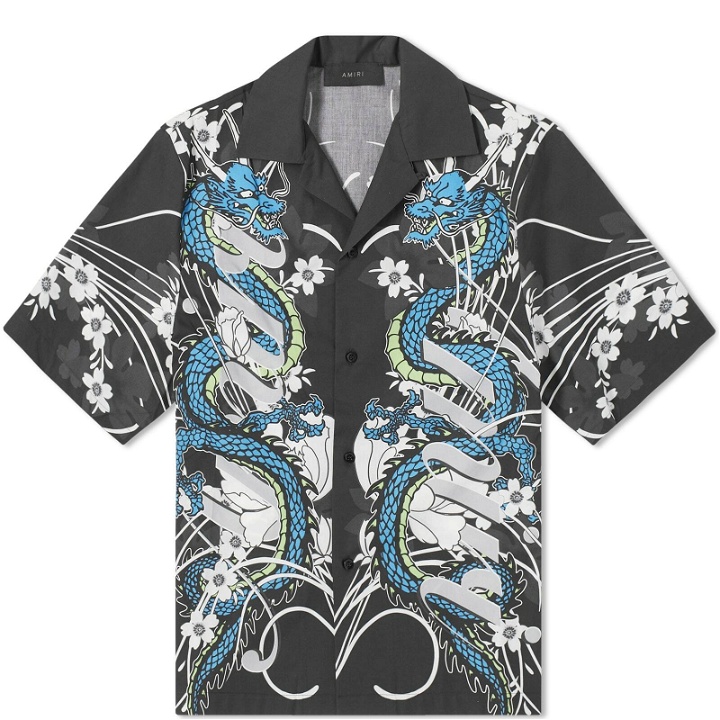 Photo: AMIRI Men's CNY Dragon Short Sleeve Vacation Shirt in Black