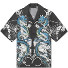 AMIRI Men's CNY Dragon Short Sleeve Vacation Shirt in Black