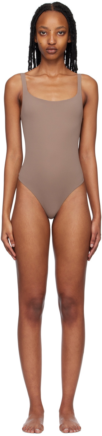 SKIMS Brown Seamless Sculpt Thong Bodysuit SKIMS