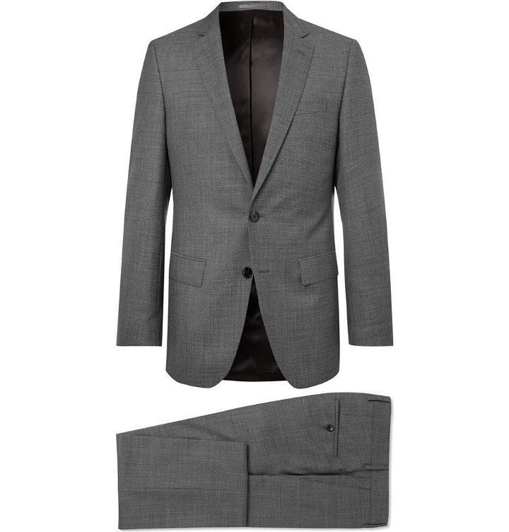 Photo: Hugo Boss - Grey Slim-Fit Mélange Super 130s Virgin Wool Suit - Men - Gray