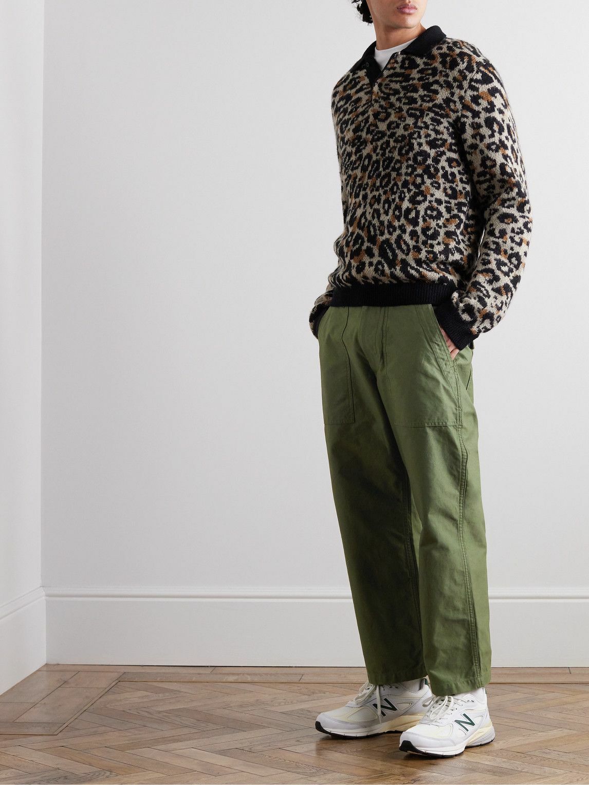 JIL SANDER Pleated Cotton-Canvas Cargo Trousers in Green