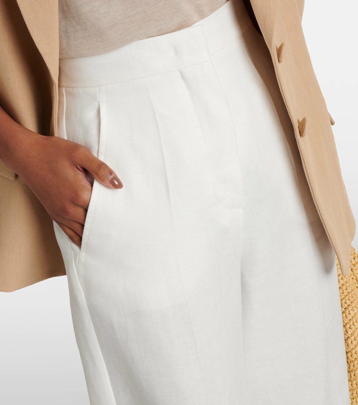 Sand High Rise Linen Pants main image 1