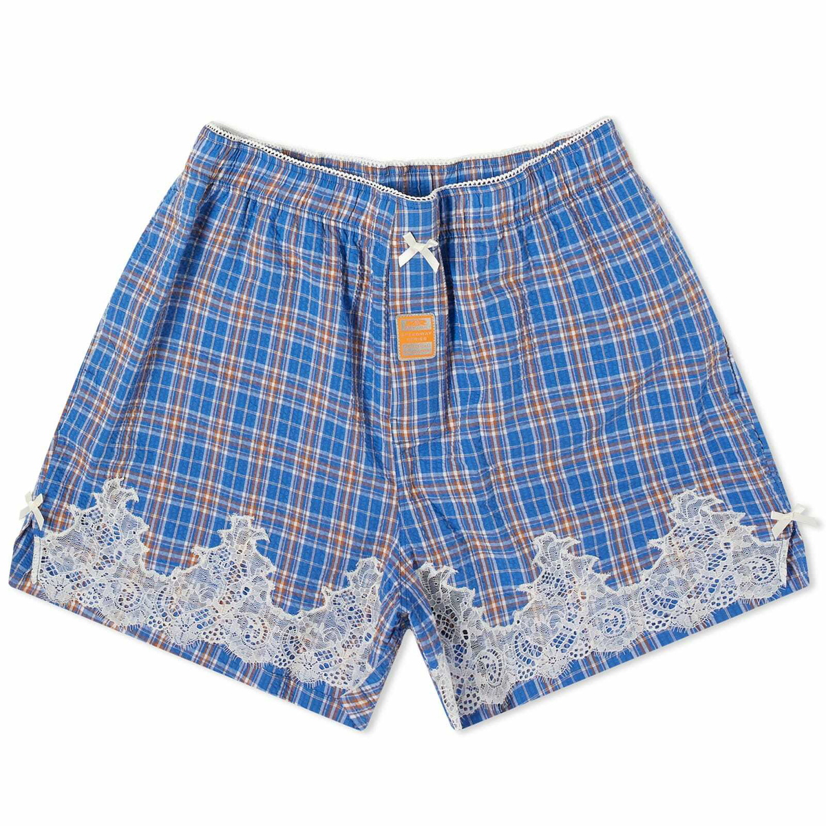 Martine Rose Women's French Knicker Boxer Shorts in Blue Check