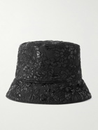 Valentino - Valentino Garavani Logo-Embroidered Brocade Twill Bucket Hat - Black
