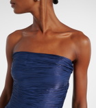 Marmar Halim Pleated caped corset gown