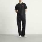 Comme des Garçons Play Mesh T-Shirt Red Emblem in Black