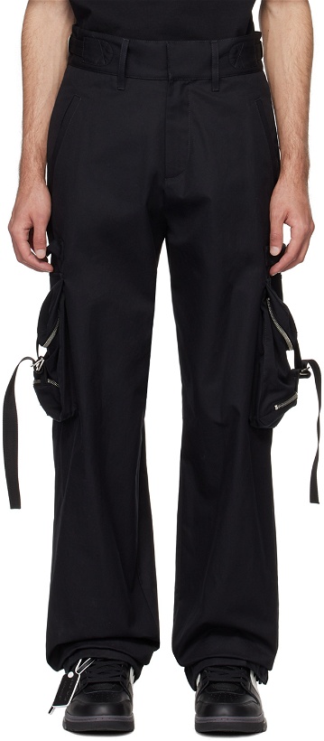 Photo: Off-White Black Zip Cargo Pants