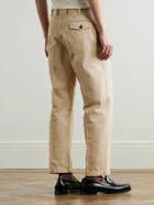 Drake's - Straight-Leg Peached Cotton-Twill Trousers - Neutrals