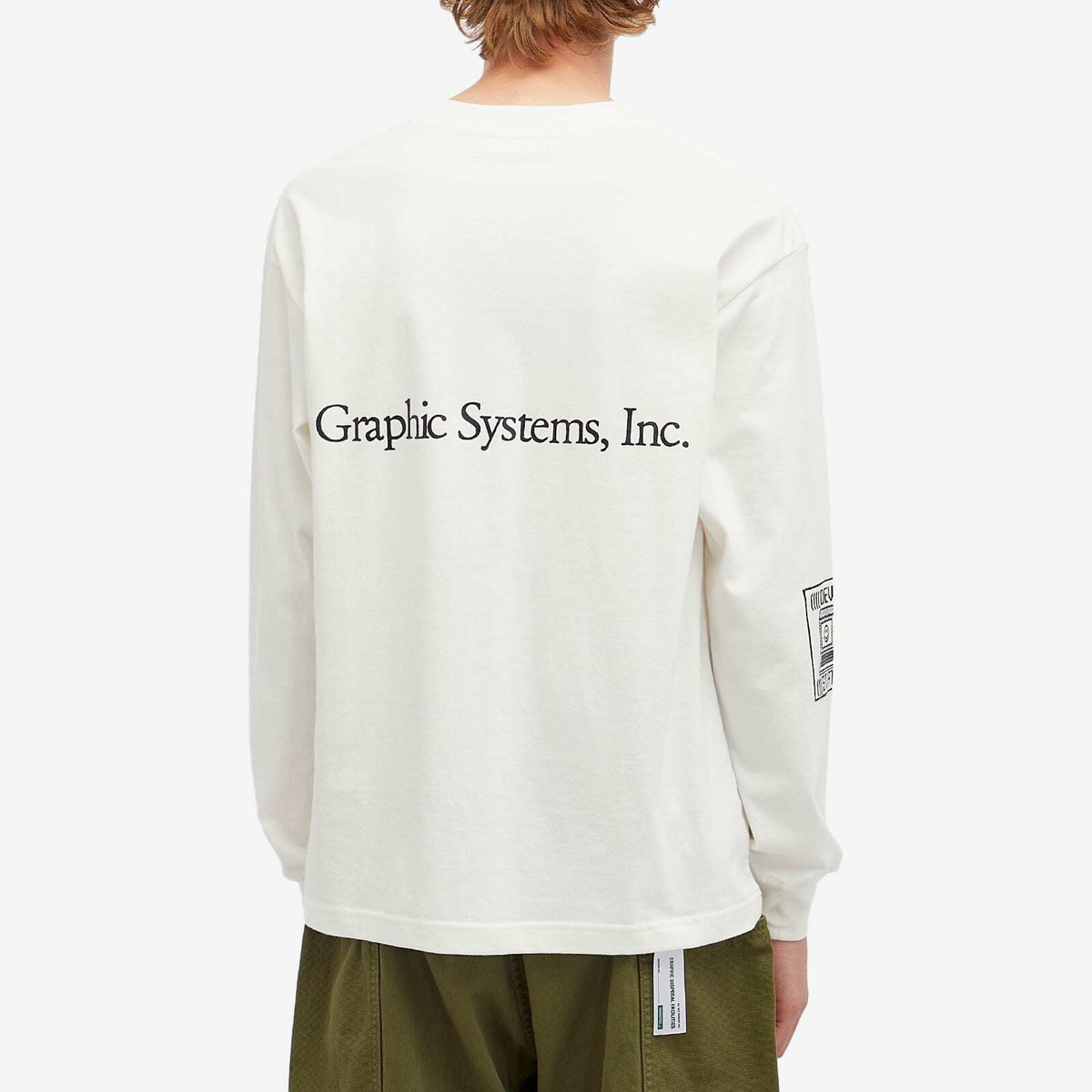 Deva States Men's Arbitrary Long Sleeve T-Shirt in Off White