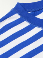 Drake's - Striped Cotton-Jersey T-Shirt - Blue