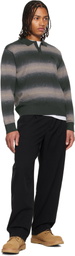 Dime Black & Brown Striped Rugby Sweater