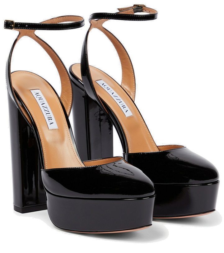 Photo: Aquazzura So High Plateau patent leather platform pumps