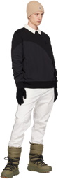 Moncler Off-White Patch Long Sleeve Polo