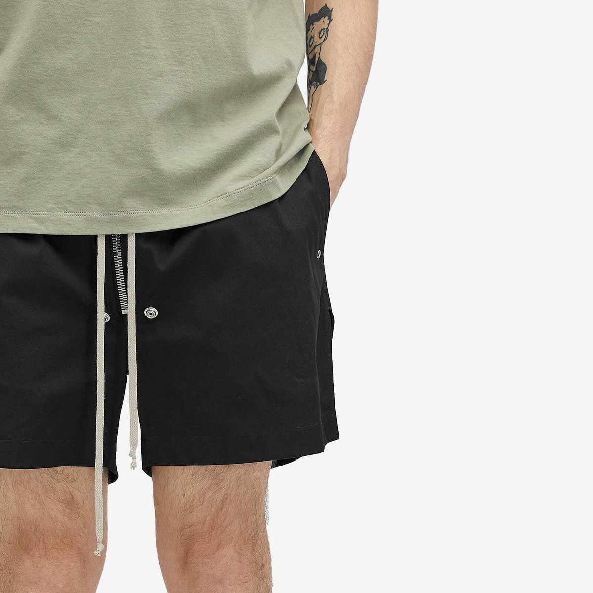 Rick Owens メンズショーツ Bela Heavy Cotton Poplin Black Rick Owens Men's Bela Heavy Cotton Poplin Boxers in Black