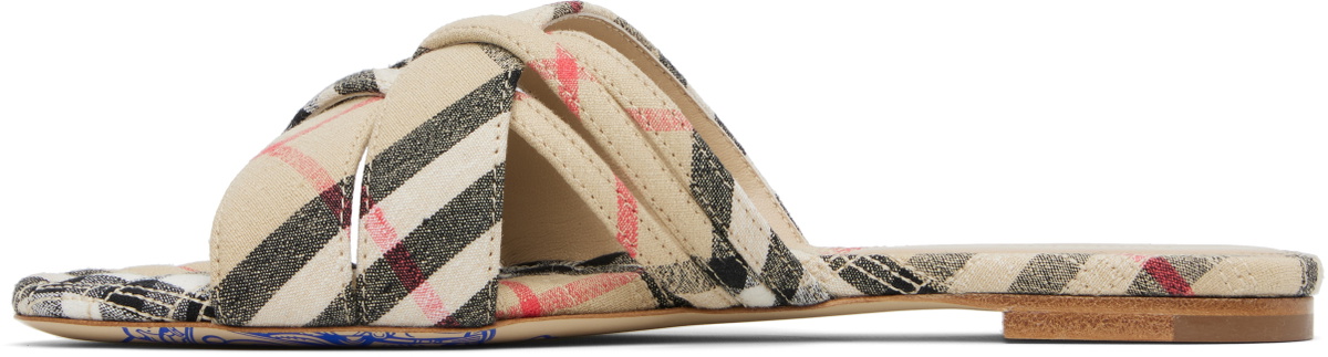 Burberry Beige Check Cabana Slides